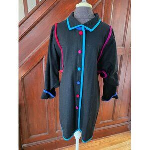 Vintage Beppa 100% Wool Colorblock Coat M